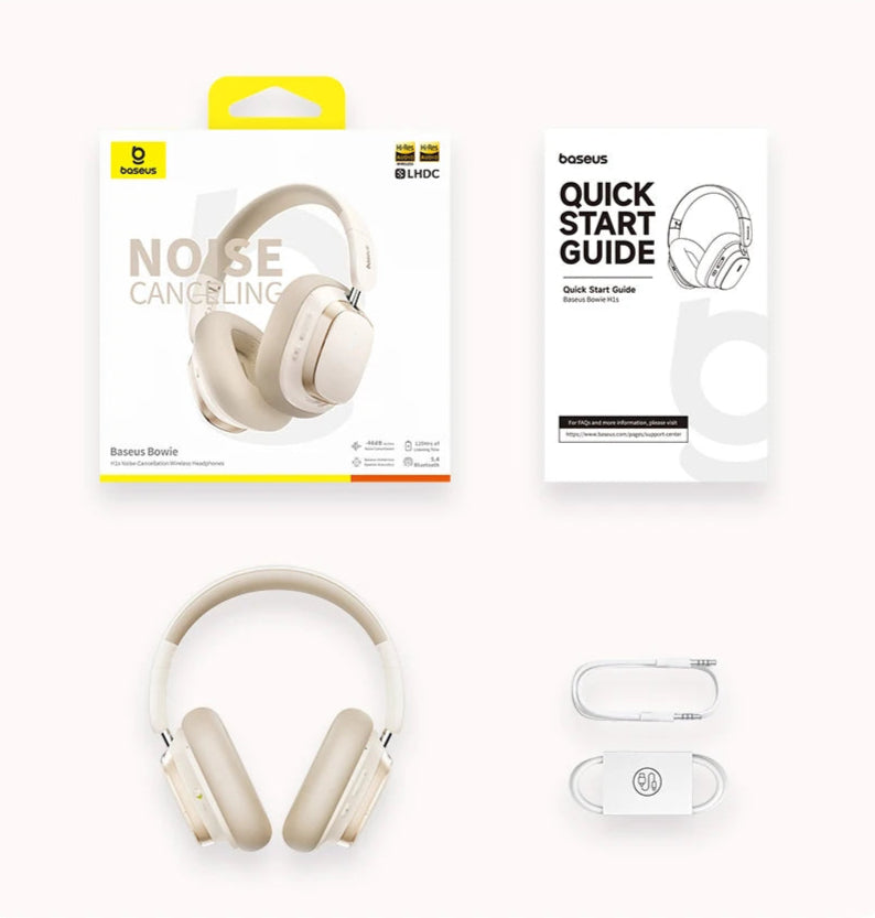 Headphones Baseus Bowie H1s –  Hi-Res Audio, Cancelamento de Ruído 46dB, Bluetooth 5.4,, Até 120h de Autonomia Headphones Baseus Bowie H1s –  Hi-Res Audio, Cancelamento de Ruído 46dB, Bluetooth 5.4,, Até 120h de Autonomia